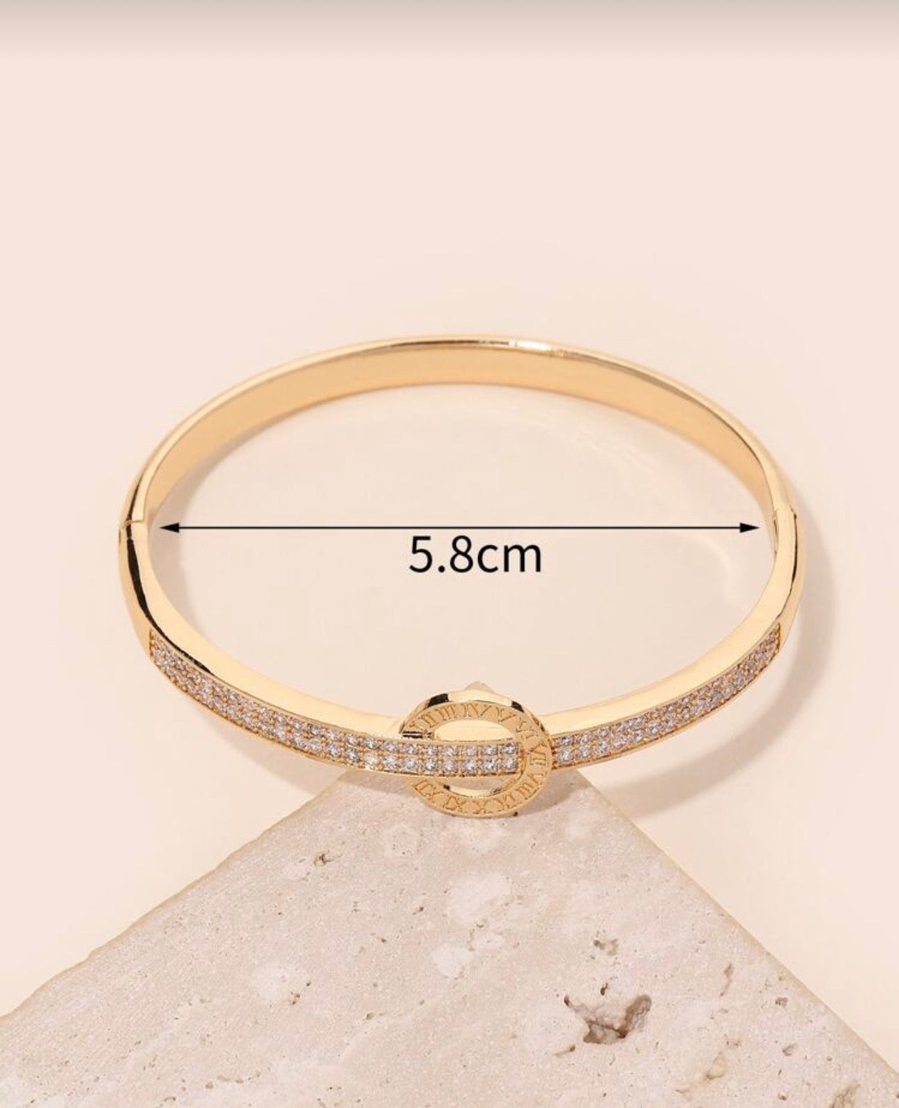 1Fashion Zirconia Gold Color Bracelet, Women's Holiday Gift, Everyday Accessory, Minimalist Design, Anniversary Jewelry