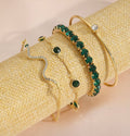 Fashionable New Style Full Rhinestone Snake Shaped Bracelet Set Including 4pcs
