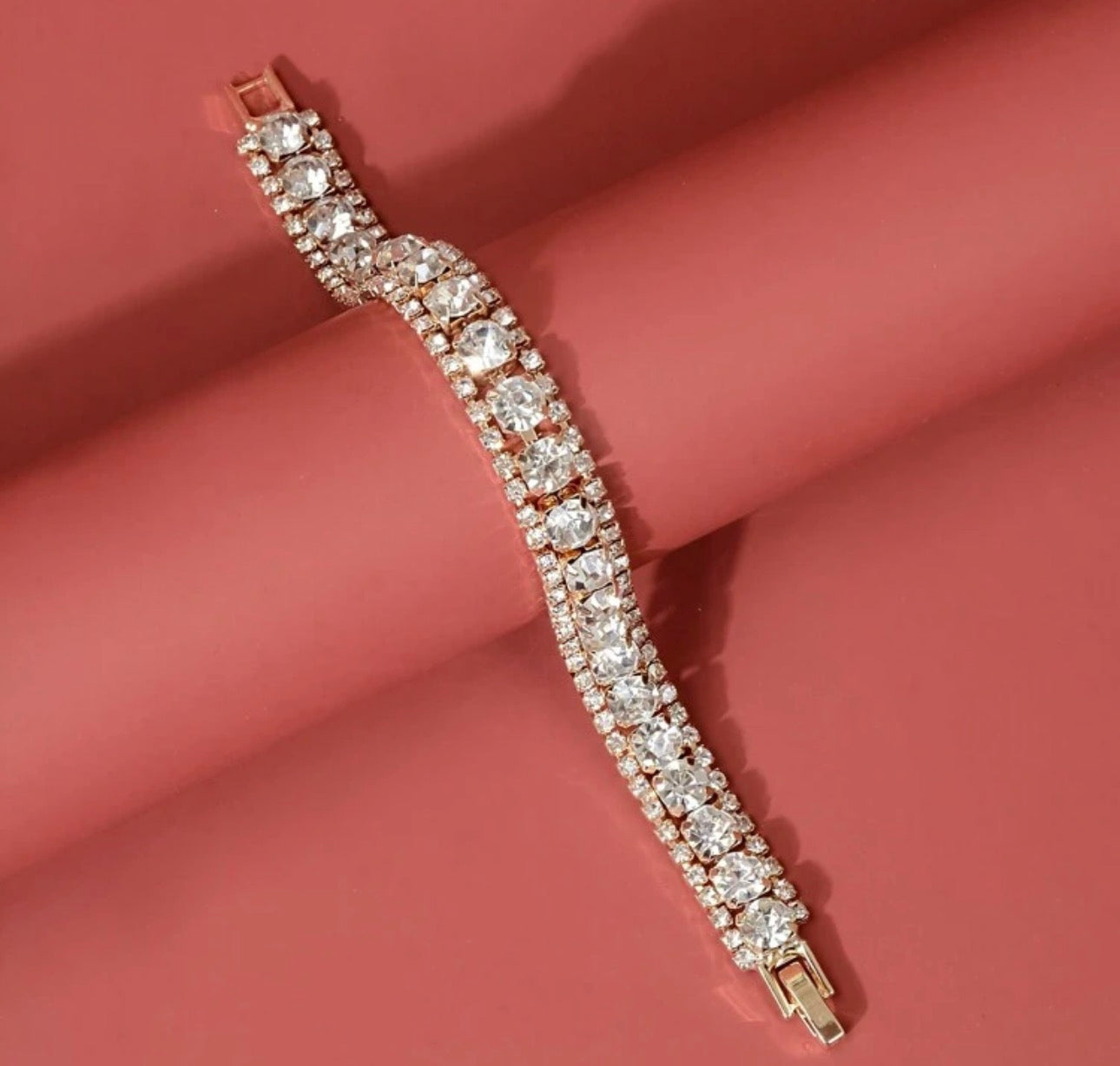 Fashionable Rhinestone Bracelet, Women's Everyday Roman Style Bracelet, Unique Wedding Jewelry