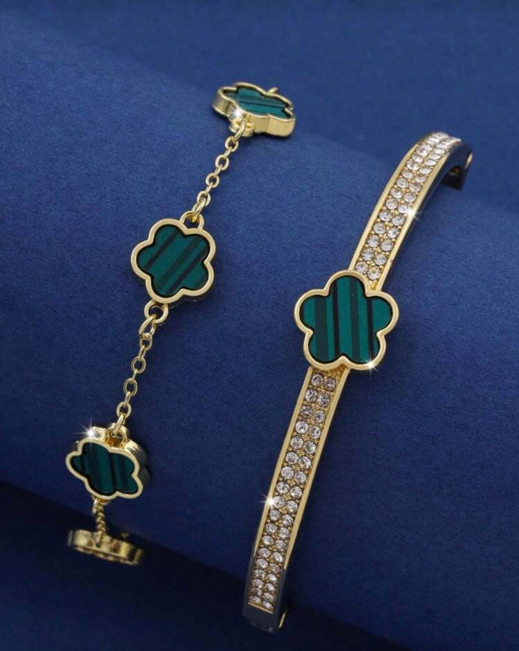 Five-Petal Flower Cubic Zirconia Bracelet