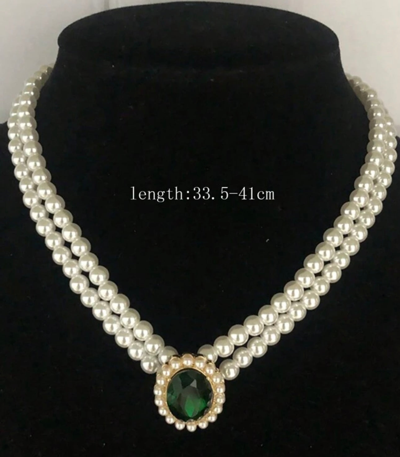 Earrings & Necklace Vintage Elegant Style Double Layered Beaded Strand Necklace With Faux Pearls & Rhinestones