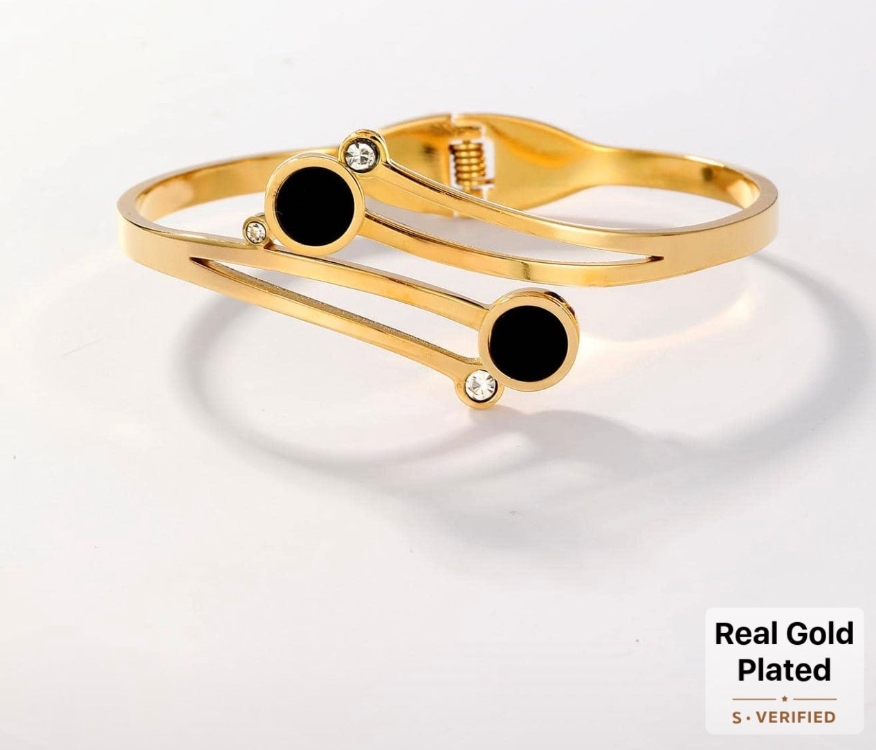 Women Simple Rhinestone Decor Bangle