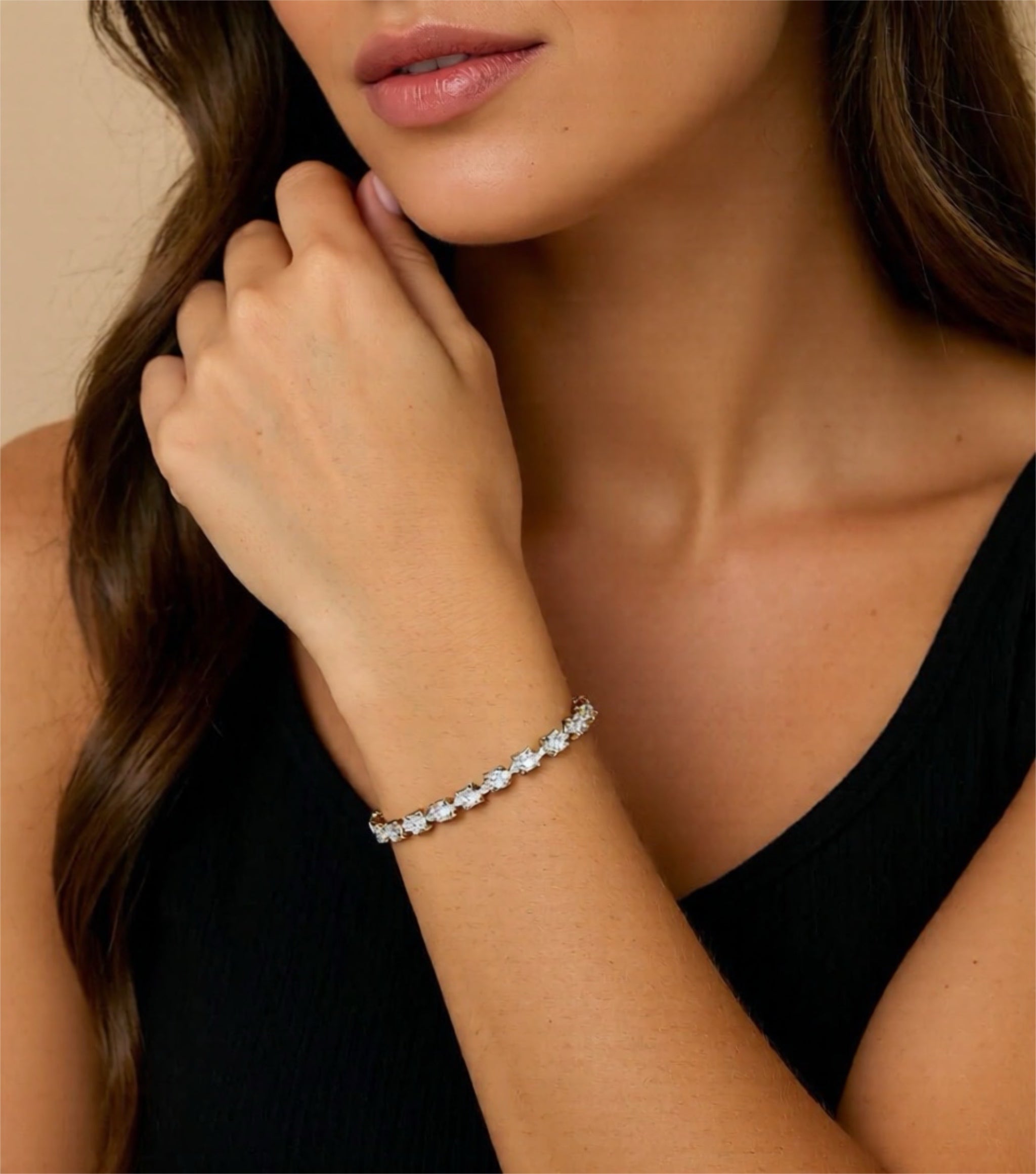 Andkiss Cubic Zirconia Decor Bracelet